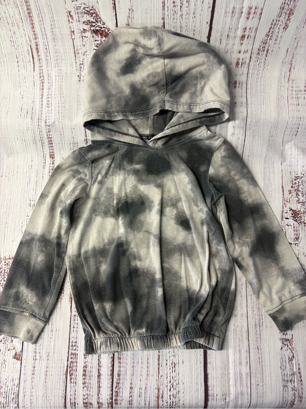 Garanimals Gray & Black Tie-Dye Hooded Pullover